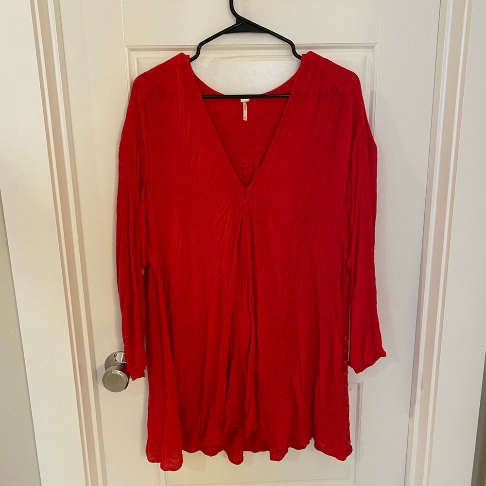 NWOT Free People Embroidered Tunic Shirt Dress!